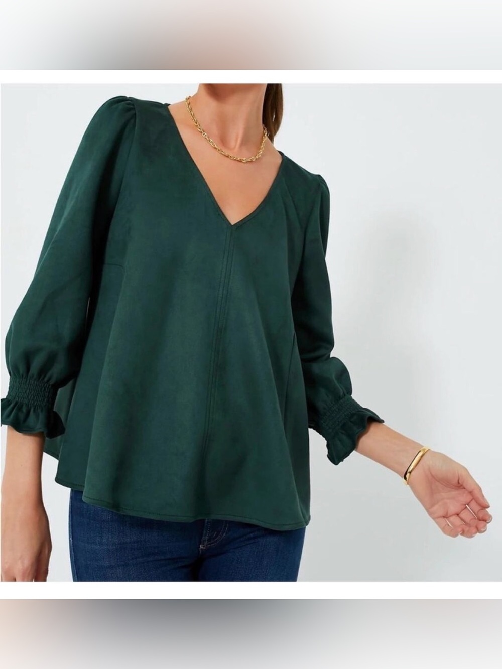 NWOT Tuckernuck Malachite Suede Easton Blouse